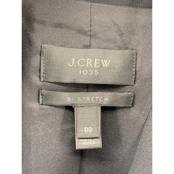 J.CREW Women's Black Solid One-Button Long Sleeve 1035 Bi-Stretch Blazer SZ 00 - Picture 9 of 10
